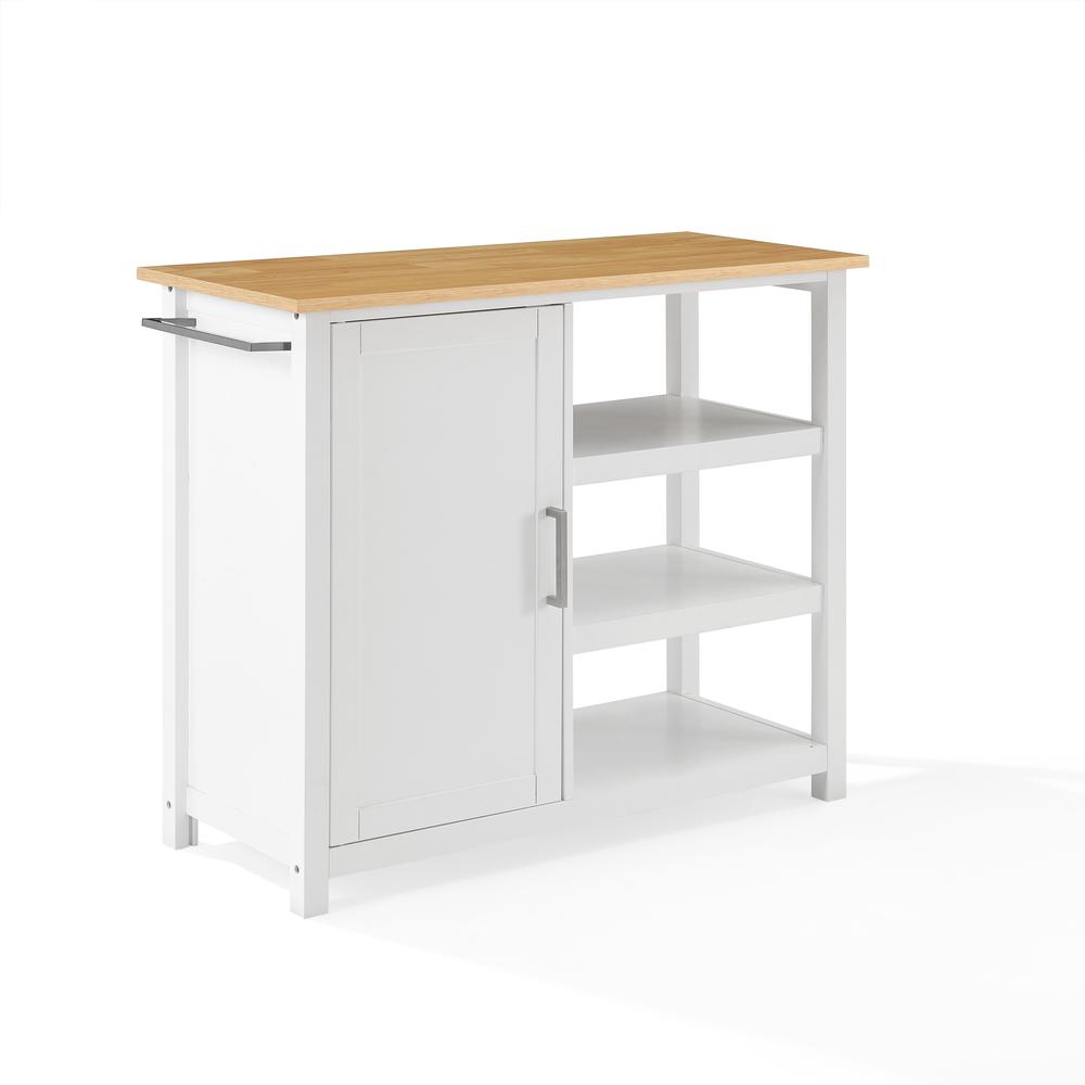 Tristan Open Kitchen Island/Cart White/Natural. Picture 17