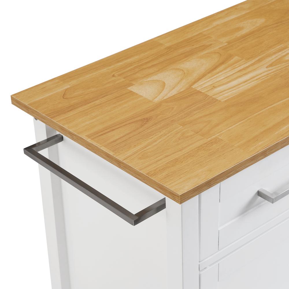 Tristan Open Kitchen Island/Cart White/Natural. Picture 20