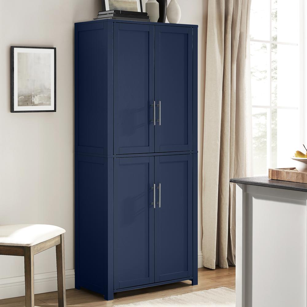 Savannah Tall Kitchen Storage Pantry Navy. Picture 11