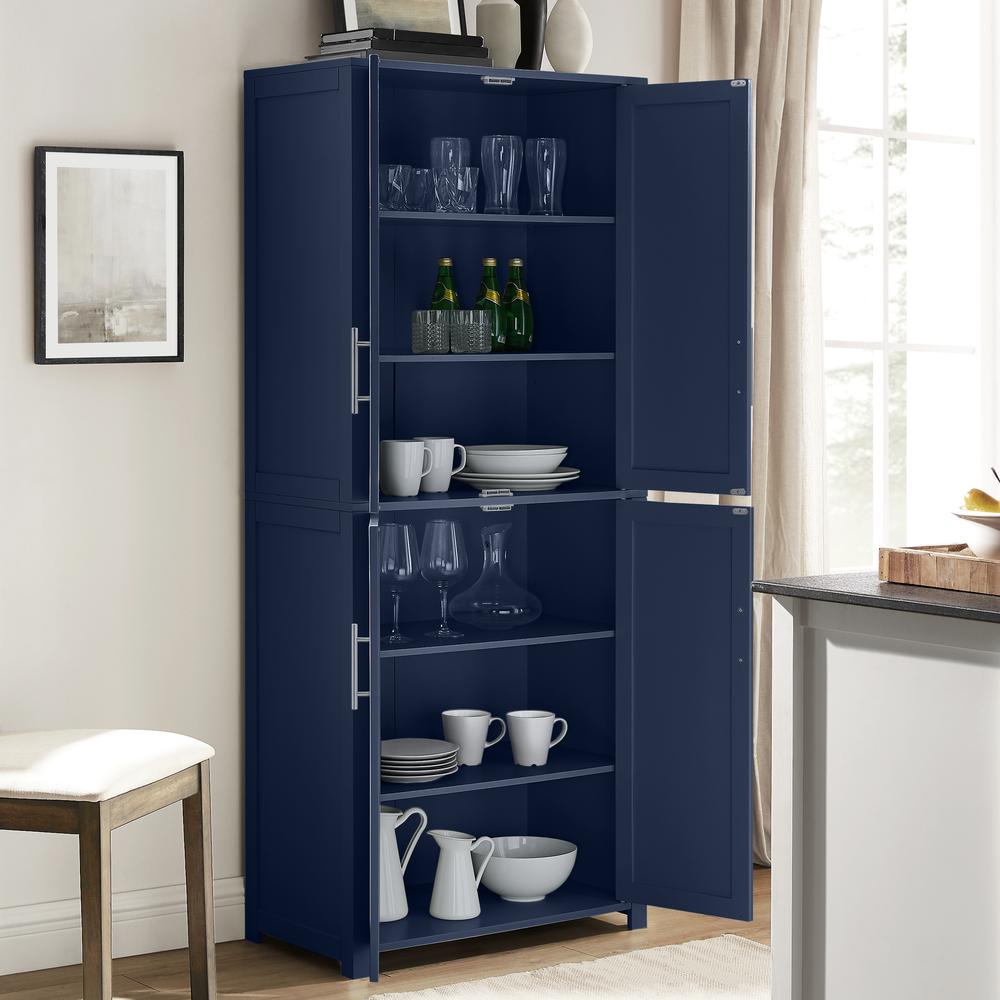 Savannah Tall Kitchen Storage Pantry Navy. Picture 12