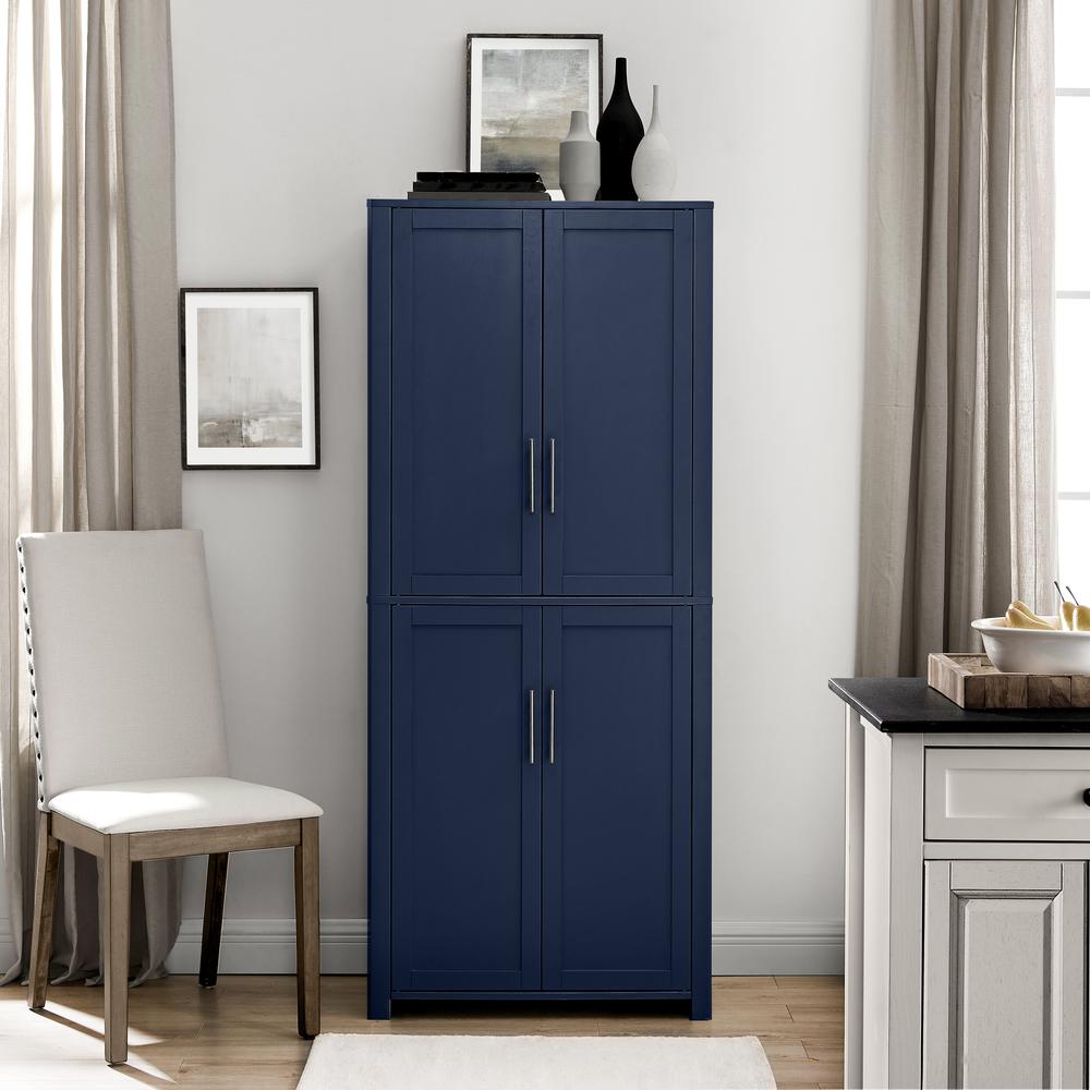 Savannah Tall Kitchen Storage Pantry Navy. Picture 13