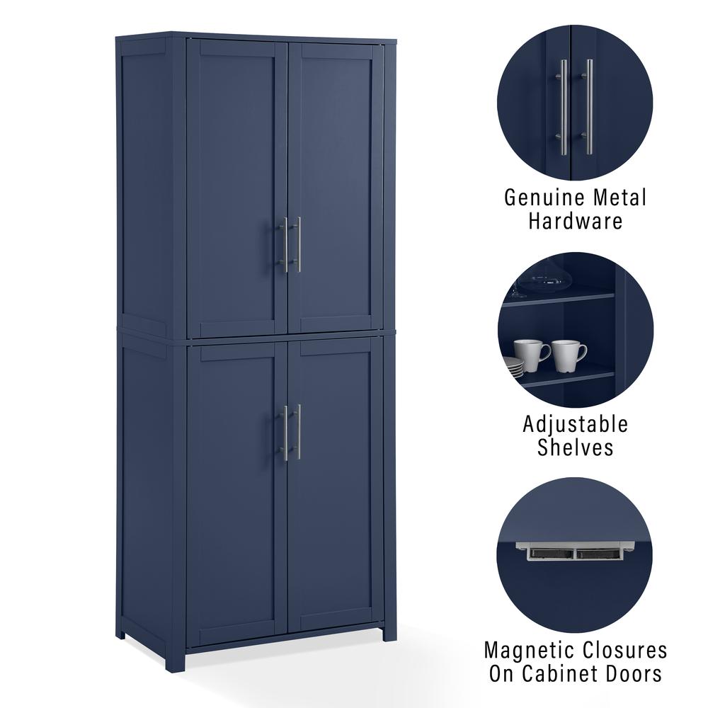 Savannah Tall Kitchen Storage Pantry Navy. Picture 7