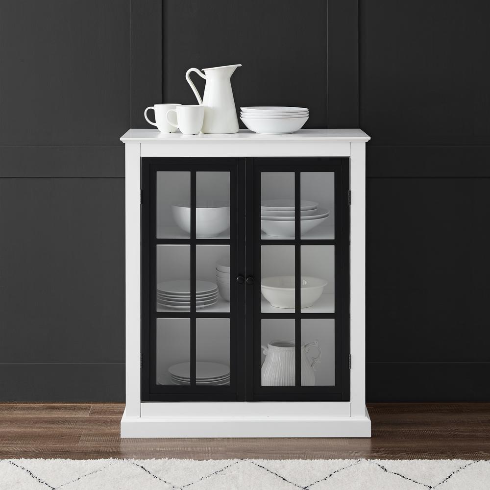 Cecily Stackable Storage Pantry White/Matte Black. Picture 3