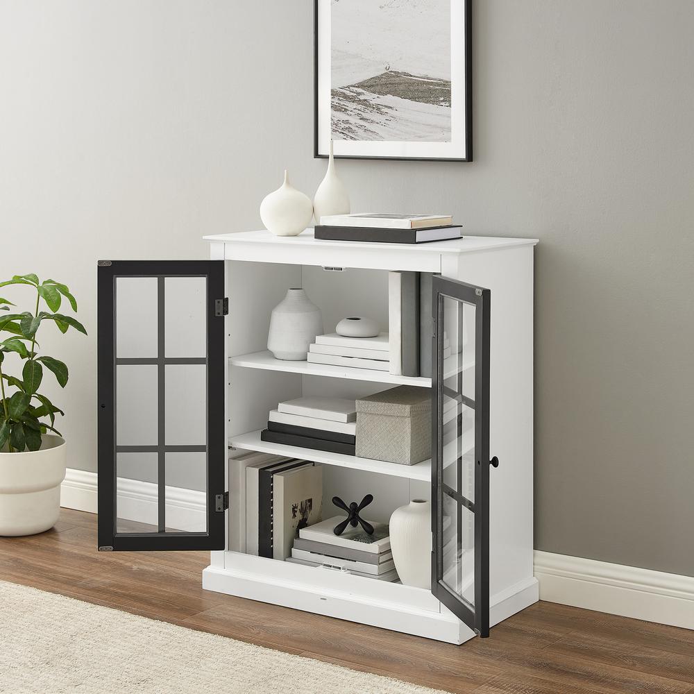 Cecily Stackable Storage Pantry White/Matte Black. Picture 6