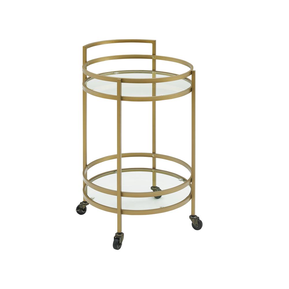 Bailey Round Bar Cart Gold. Picture 10