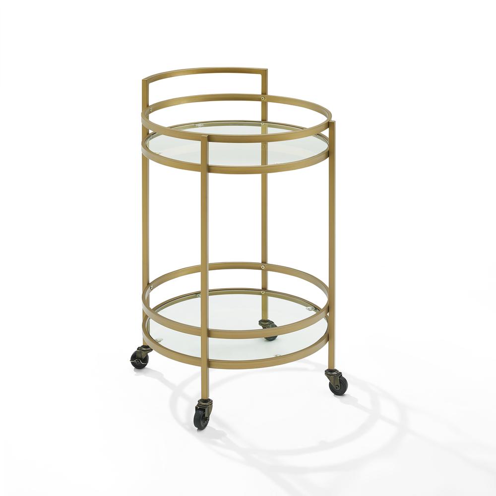 Bailey Round Bar Cart Gold. Picture 9