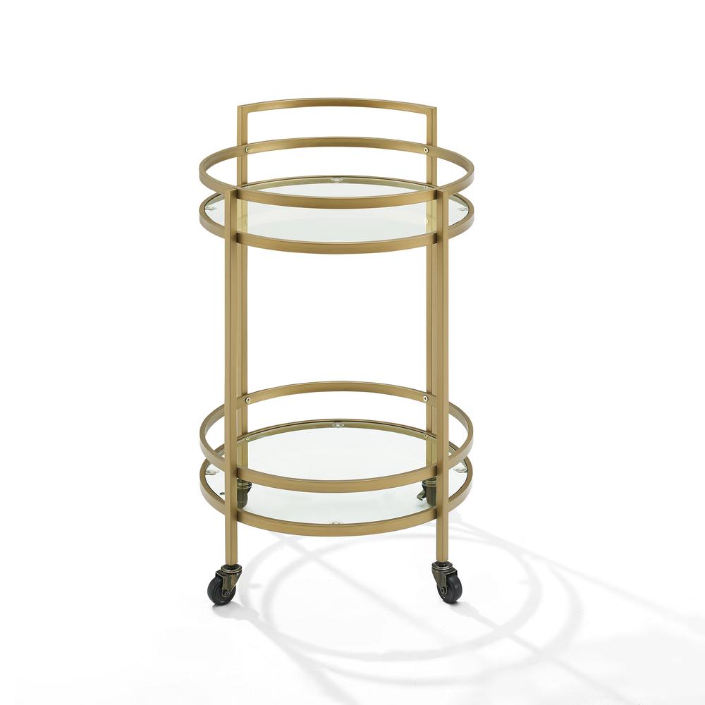Bailey Round Bar Cart Gold. Picture 2