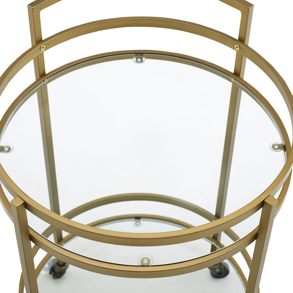 Bailey Round Bar Cart Gold. Picture 6