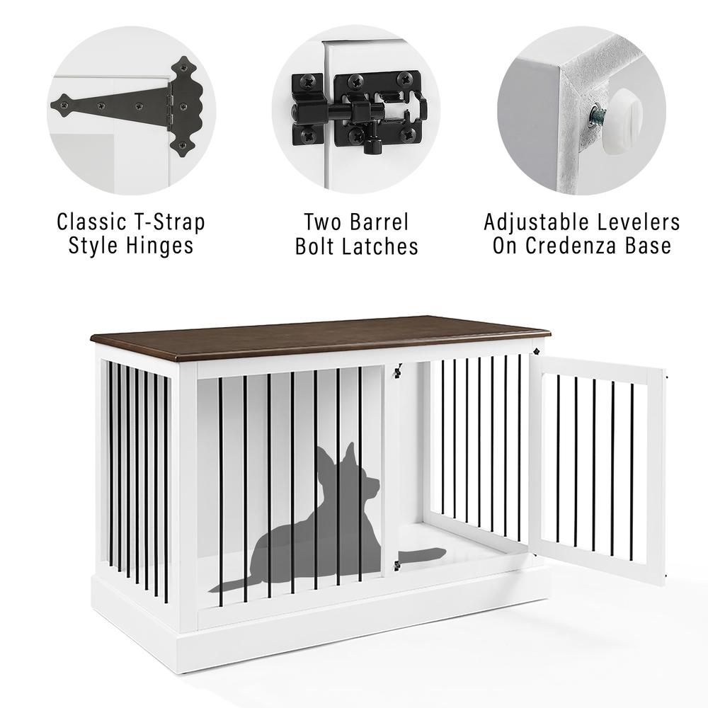 Winslow Small Credenza Dog Crate White/Dark Brown. Picture 4