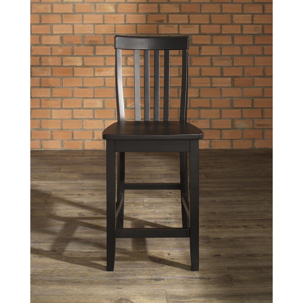School House 2Pc Counter Stool Set Black - 2 Stools. Picture 2