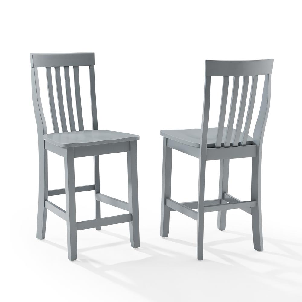 School House 2Pc Counter Stool Set Gray - 2 Stools. Picture 5