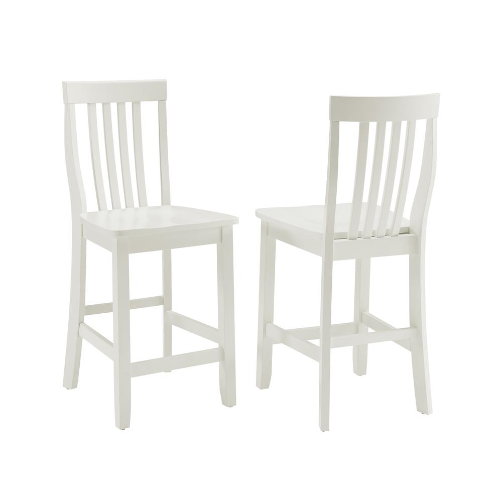 School House 2Pc Counter Stool Set White - 2 Stools. Picture 1