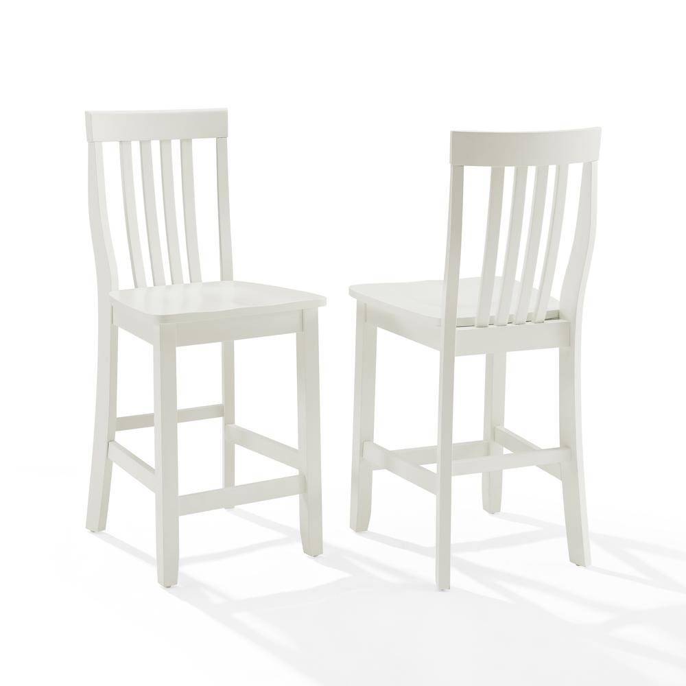 School House 2Pc Counter Stool Set White - 2 Stools. Picture 6