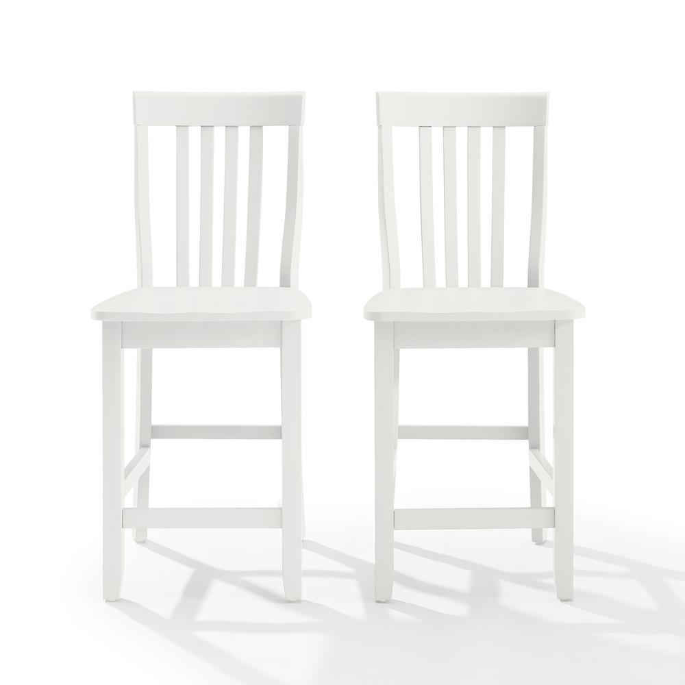 School House 2Pc Counter Stool Set White - 2 Stools. Picture 7