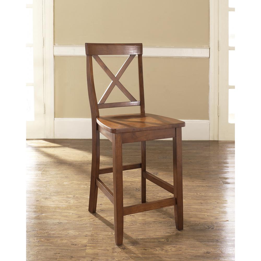 X-Back 2Pc Counter Stool Set Cherry - 2 Stools. Picture 3