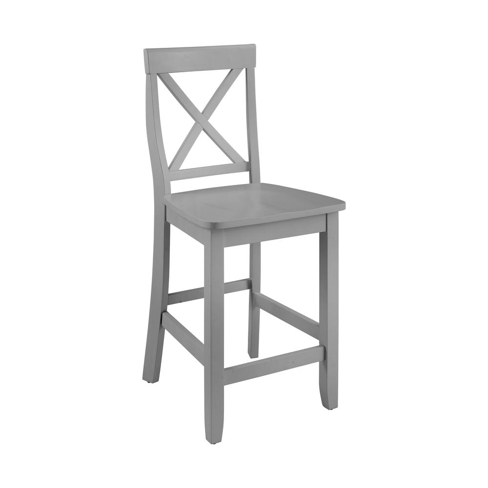 X-Back 2Pc Counter Stool Set Gray - 2 Stools. Picture 4