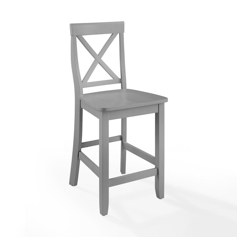 X-Back 2Pc Counter Stool Set Gray - 2 Stools. Picture 6
