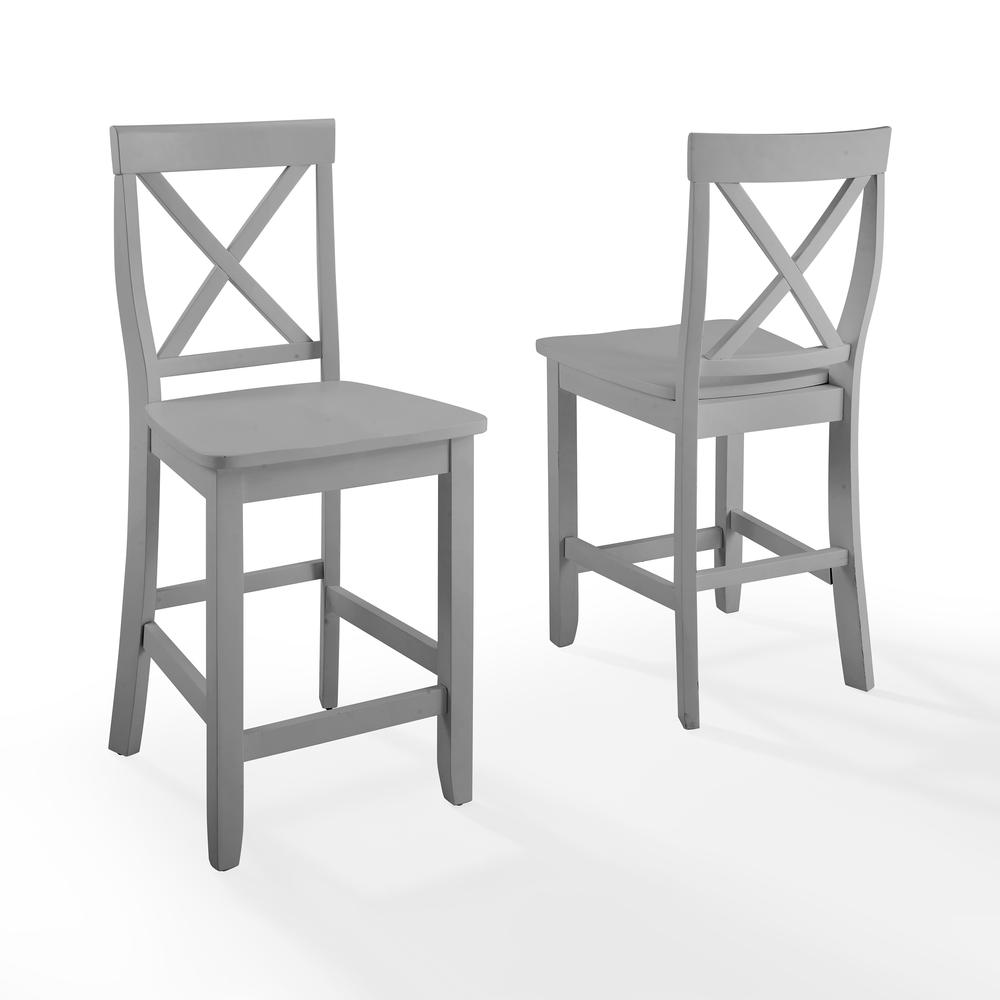 X-Back 2Pc Counter Stool Set Gray - 2 Stools. Picture 8