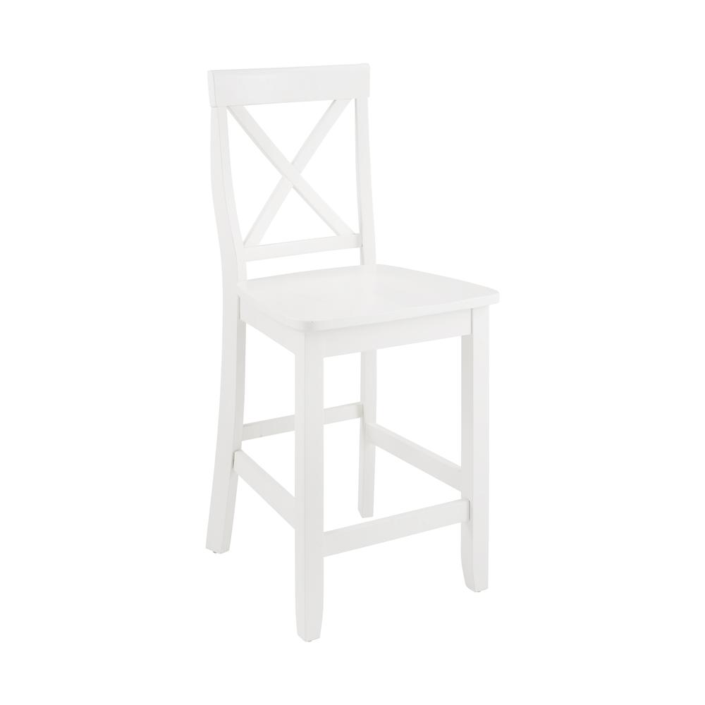 X-Back 2Pc Counter Stool Set White - 2 Stools. Picture 4