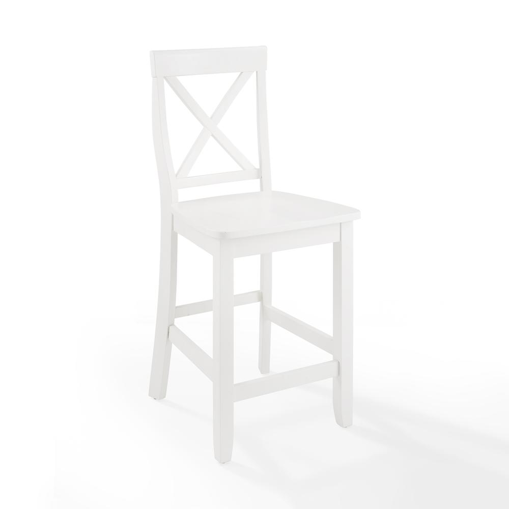 X-Back 2Pc Counter Stool Set White - 2 Stools. Picture 6