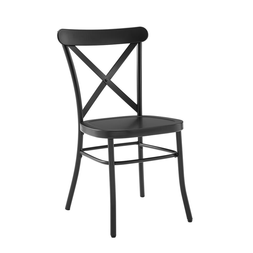 Camille 2Pc Metal Chair Set Matte Black - 2 Chairs. Picture 5