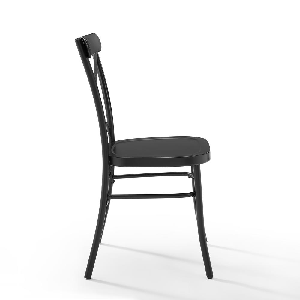 Camille 2Pc Metal Chair Set Matte Black - 2 Chairs. Picture 7