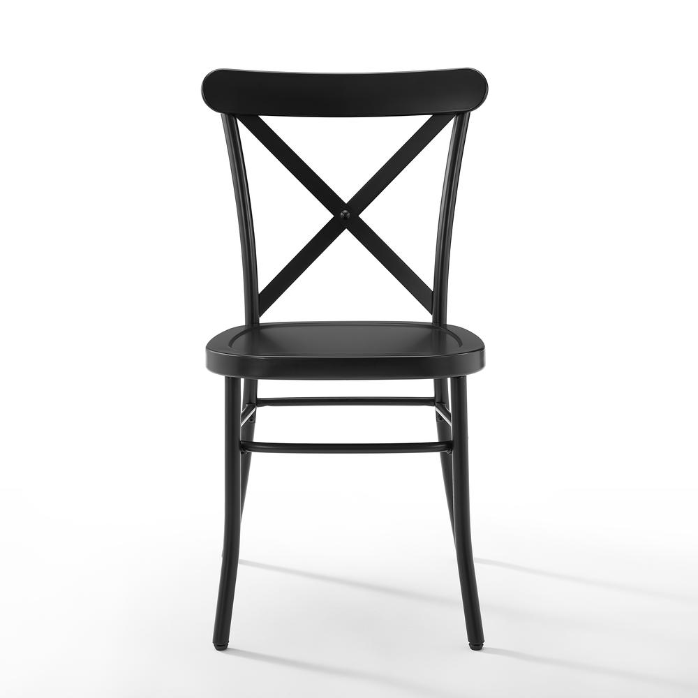 Camille 2Pc Metal Chair Set Matte Black - 2 Chairs. Picture 8