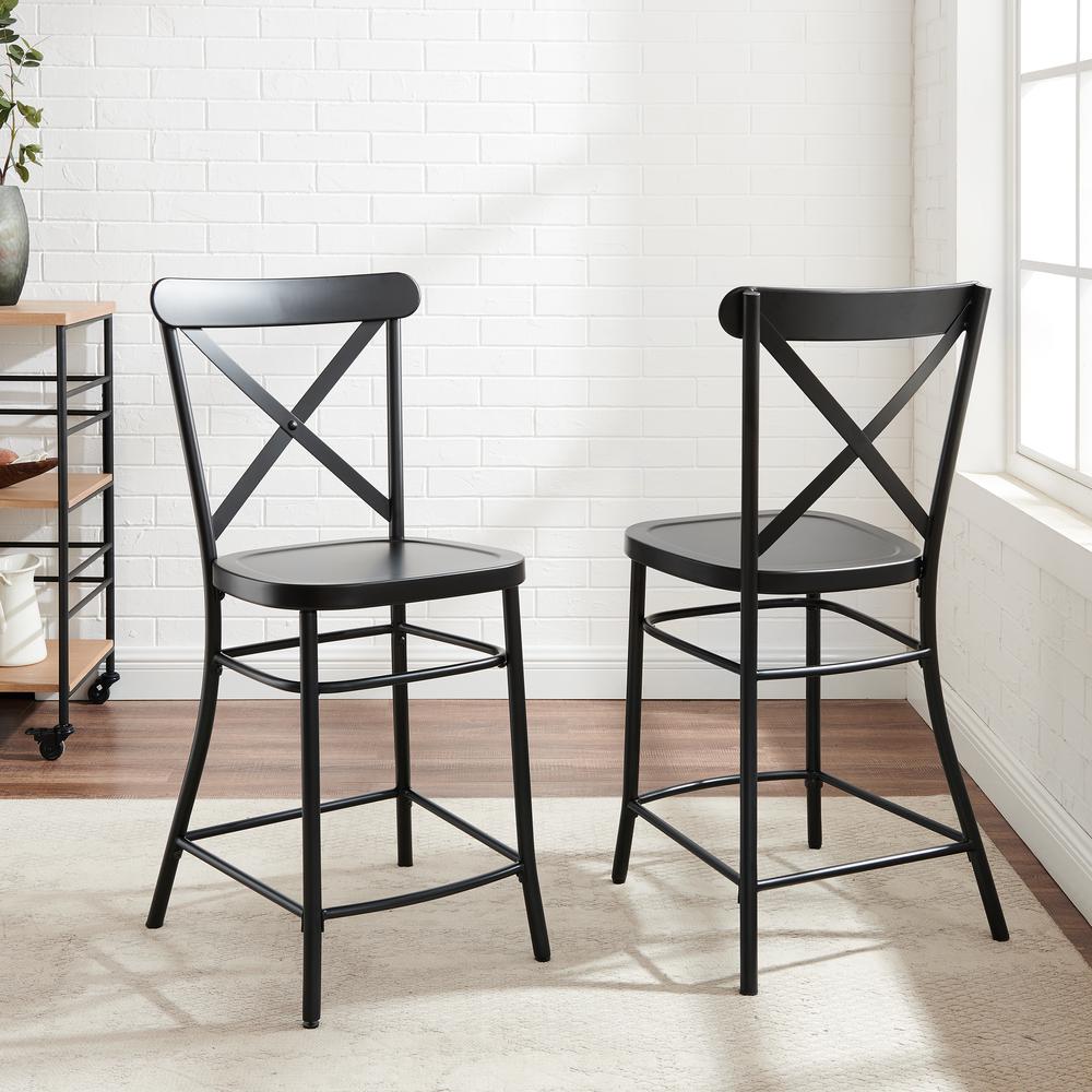 Camille 2Pc Counter Stool Set Matte Black - 2 Stools. The main picture.