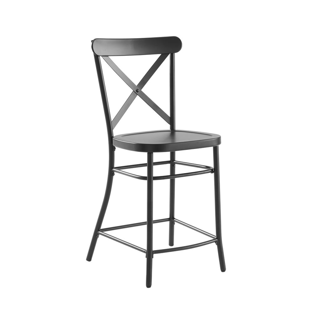 Camille 2Pc Counter Stool Set Matte Black - 2 Stools. Picture 6