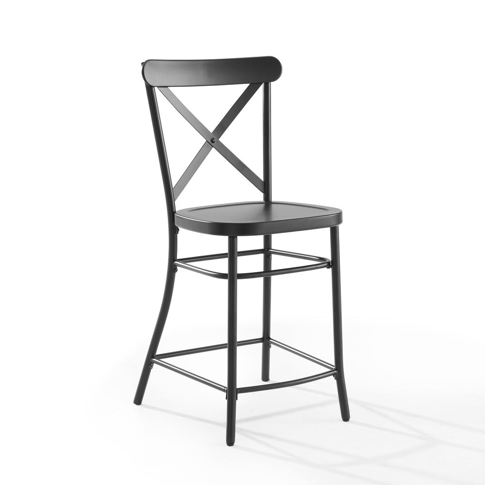 Camille 2Pc Counter Stool Set Matte Black - 2 Stools. Picture 5