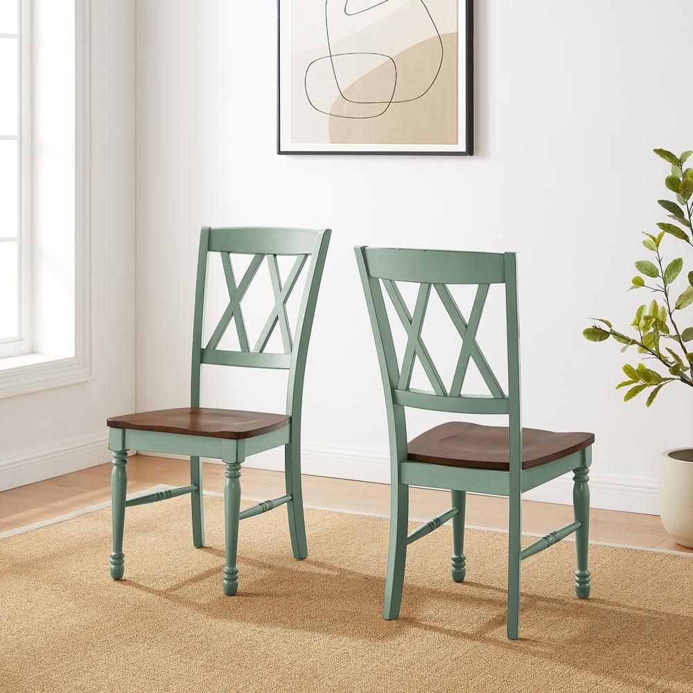 Shelby 2-Piece Dining Chair Set Distressed Teal - 2 Chairs. Picture 7