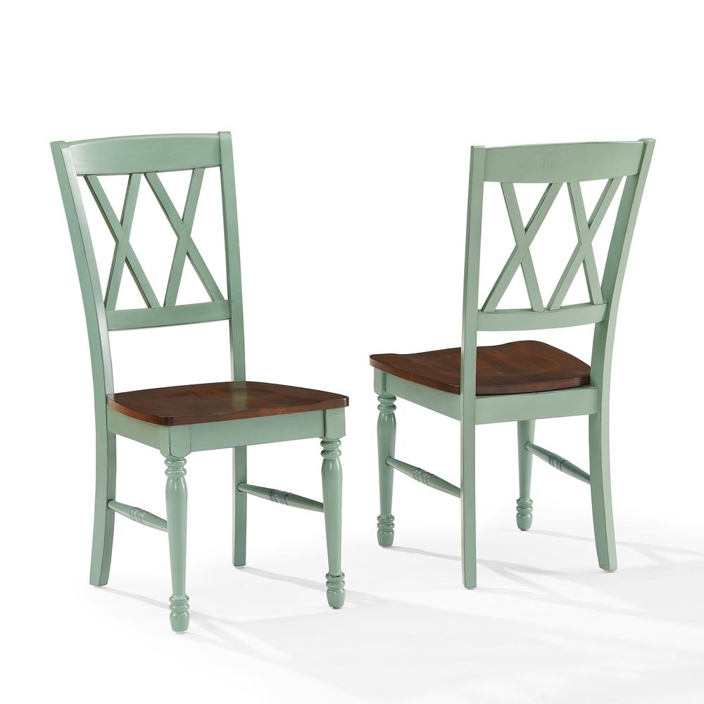 Shelby 2-Piece Dining Chair Set Distressed Teal - 2 Chairs. Picture 1