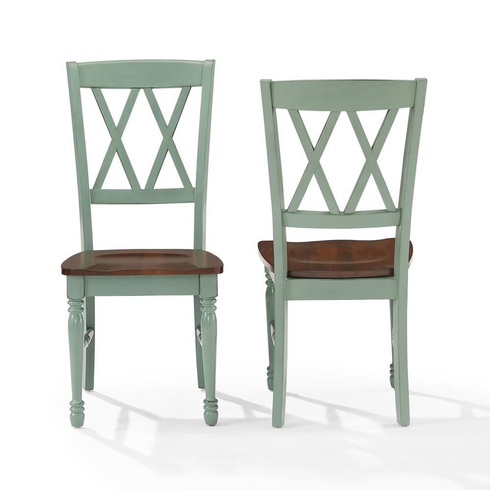Shelby 2-Piece Dining Chair Set Distressed Teal - 2 Chairs. Picture 2