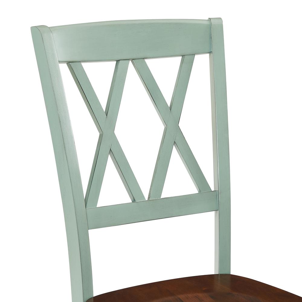Shelby 2-Piece Dining Chair Set Distressed Teal - 2 Chairs. Picture 3
