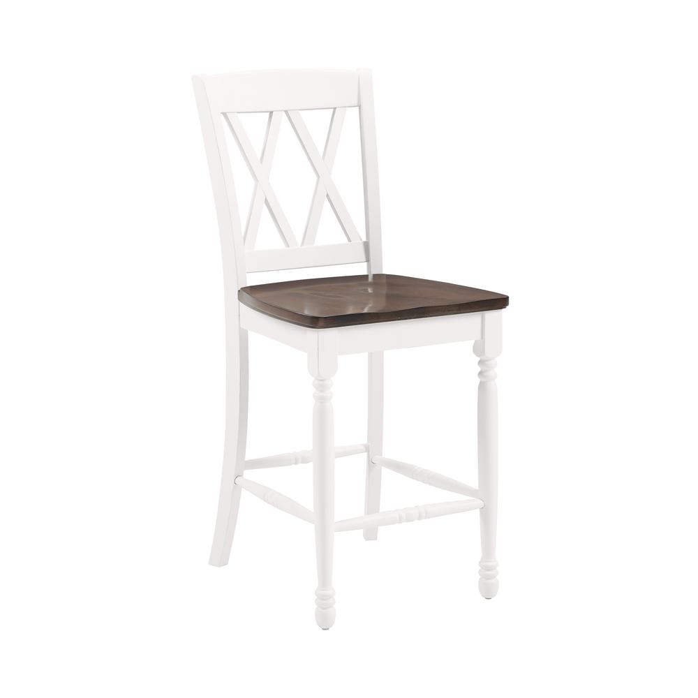 Shelby 2Pc Counter Stool Set Distressed White - 2 Stools. Picture 2
