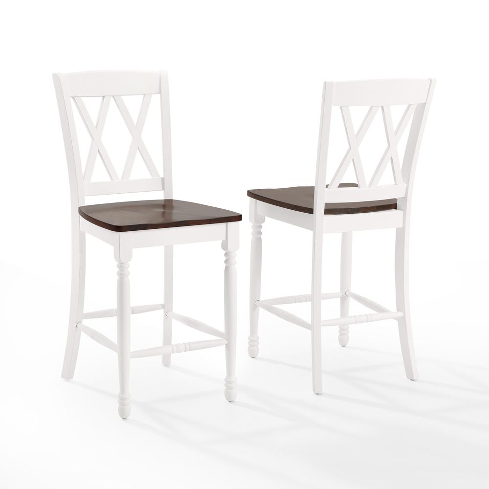 Shelby 2Pc Counter Stool Set Distressed White - 2 Stools. Picture 8