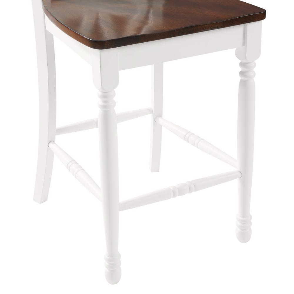 Shelby 2Pc Counter Stool Set Distressed White - 2 Stools. Picture 3