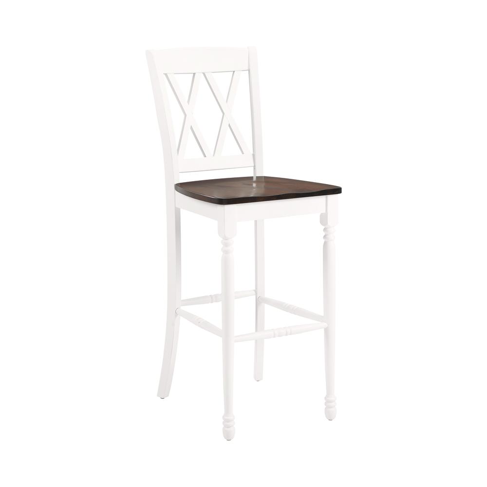 Shelby 2Pc Bar Stool Set Distressed White - 2 Stools. Picture 4