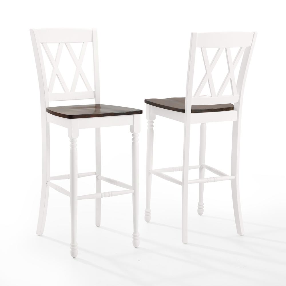 Shelby 2Pc Bar Stool Set Distressed White - 2 Stools. Picture 6