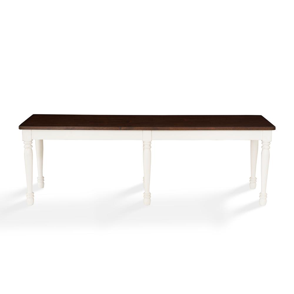 Shelby Dining Bench Distressed White. Picture 1