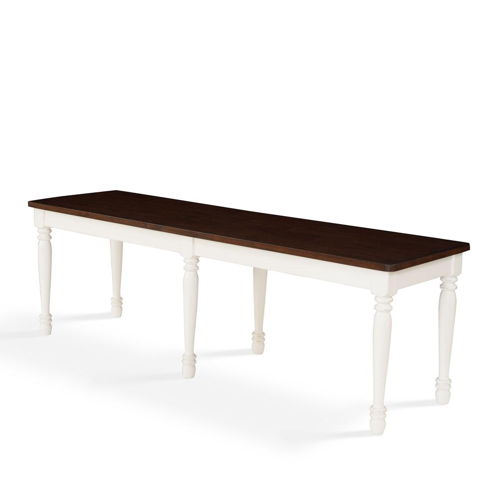Shelby Dining Bench Distressed White. Picture 2