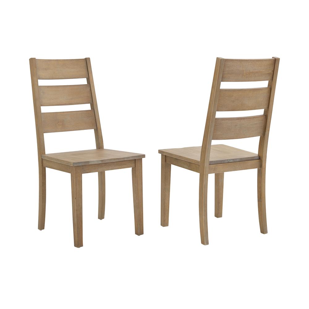 Joanna 2Pc Ladder Back Chair Set Rustic Brown - 2 Ladder Back Chairs. Picture 4