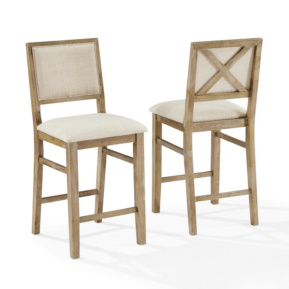 Joanna 2-Piece Upholstered Counter Height Bar Stool Set- 2 Stools. Picture 1