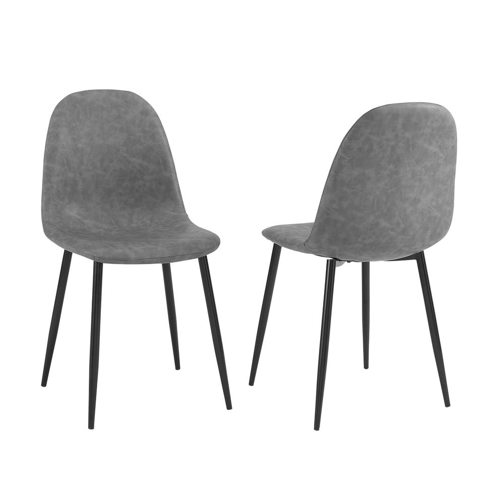 Weston 2Pc Dining Chair Set Distressed Gray/Matte Black - 2 Chairs. Picture 3