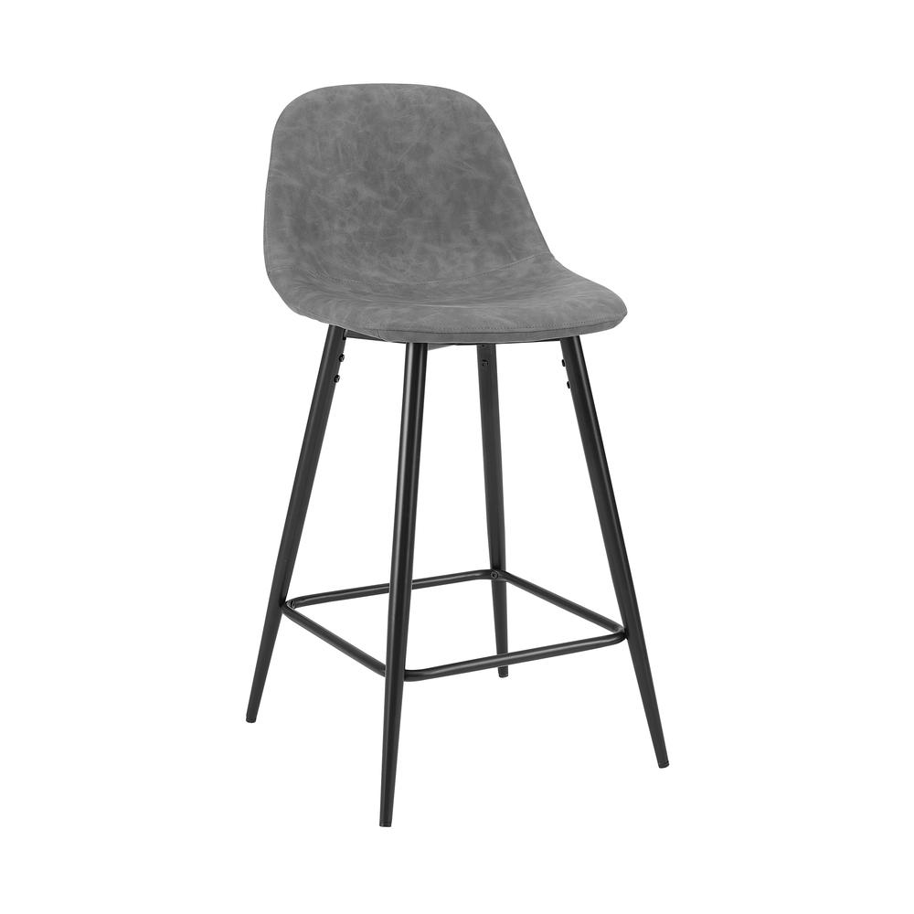 Weston 2Pc Counter Stool Set Distressed Gray/Matte Black - 2 Stools. Picture 4
