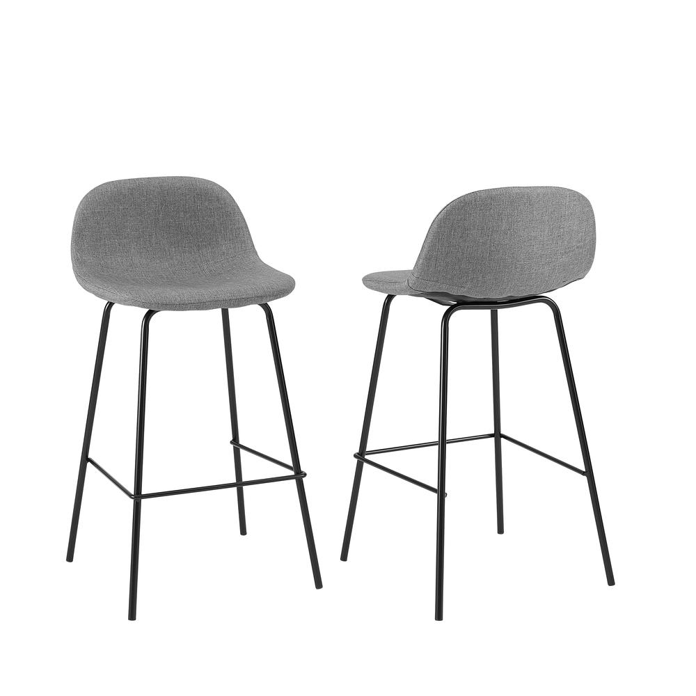 Riley 2Pc Counter Stool Set Gray/ Matte Black - 2 Stools. Picture 3