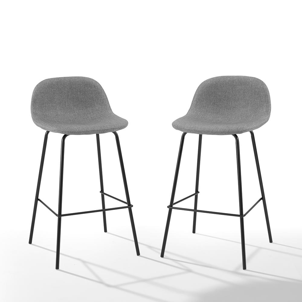 Riley 2Pc Counter Stool Set Gray/ Matte Black - 2 Stools. Picture 7