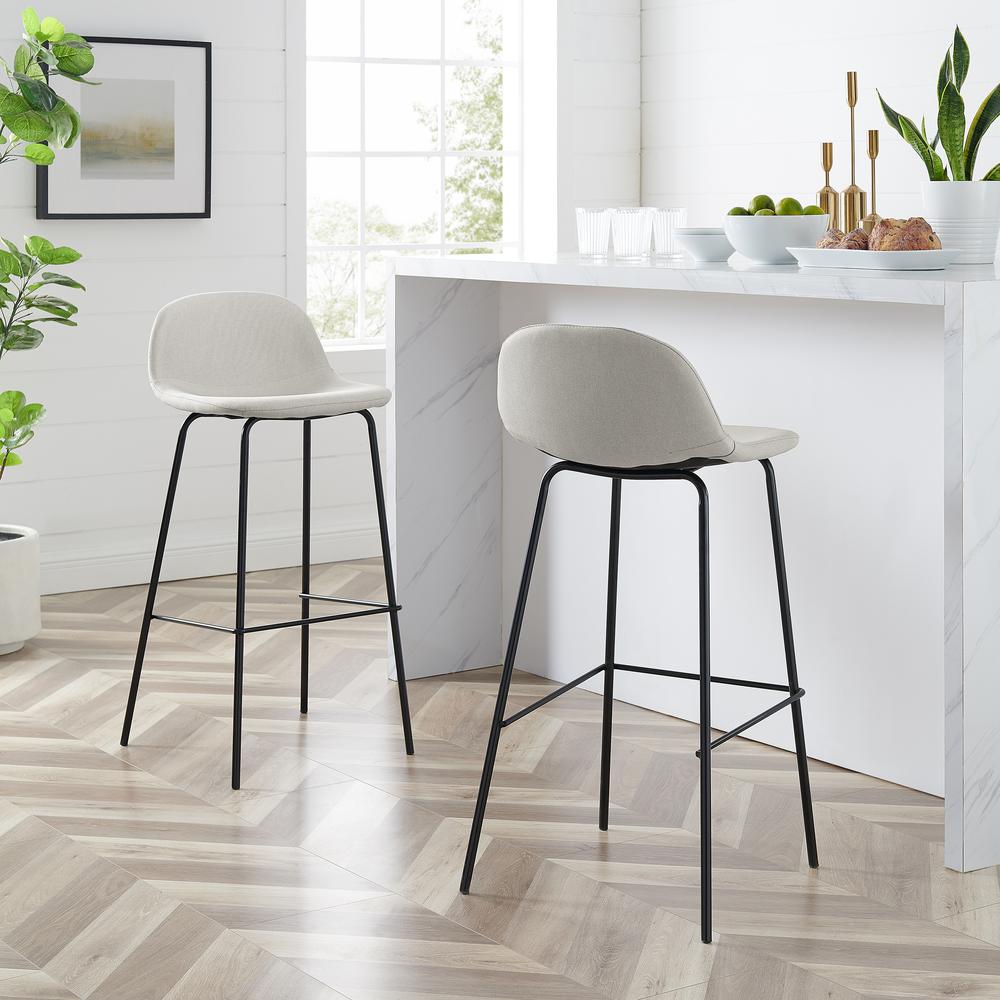 Riley 2Pc Bar Stool Set Oatmeal/ Matte Black - 2 Stools. The main picture.