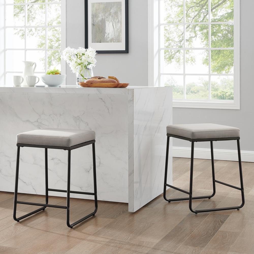 Beckett 2Pc Counter Stool Set Gray/ Matte Black - 2 Stools. Picture 2