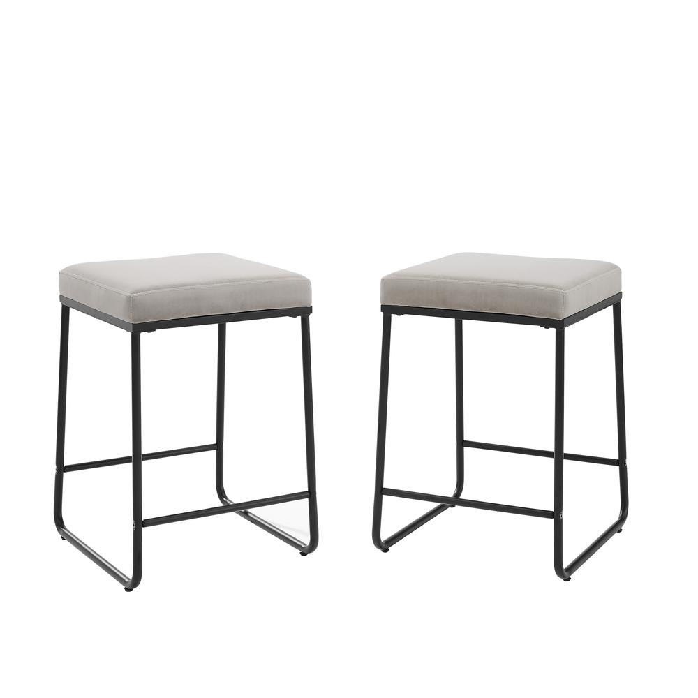 Beckett 2Pc Counter Stool Set Gray/ Matte Black - 2 Stools. Picture 8